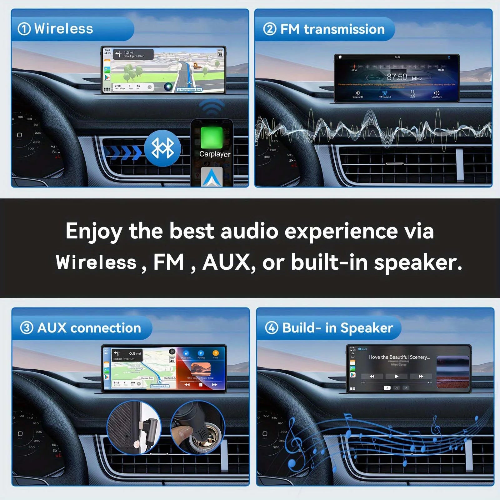 Pantalla Inteligente CarPlay y Android Auto de 10" (Universal)