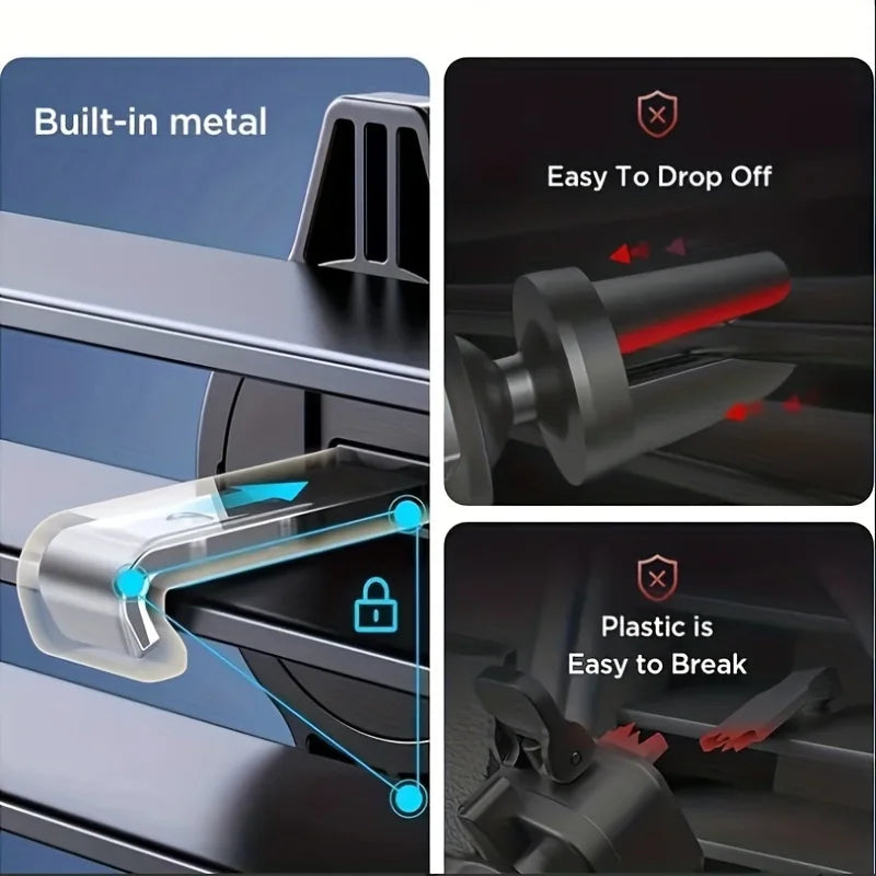 Soporte Premium 360° para Celular en Auto – Con Clip Metálico Anticaídas